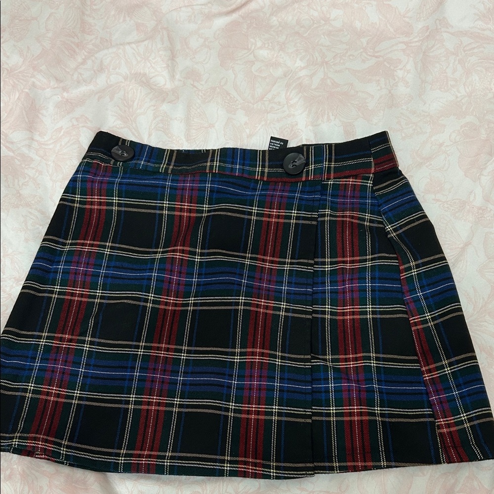 Forever 21 Plaid Mini Skirt - Black, Red, Blue